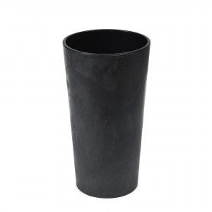 Plastový květináč Lilia eco beton efekt 300 mm, černý beton