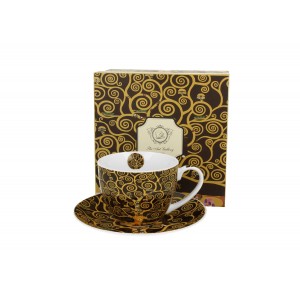 Porcelánový hrnek s podtalířkem Tree of Life inspired by Klimt 250 ml v krabičce