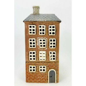 Keramický domek na čajovou svíčku, hnědý 24,5x11x9,5 cm