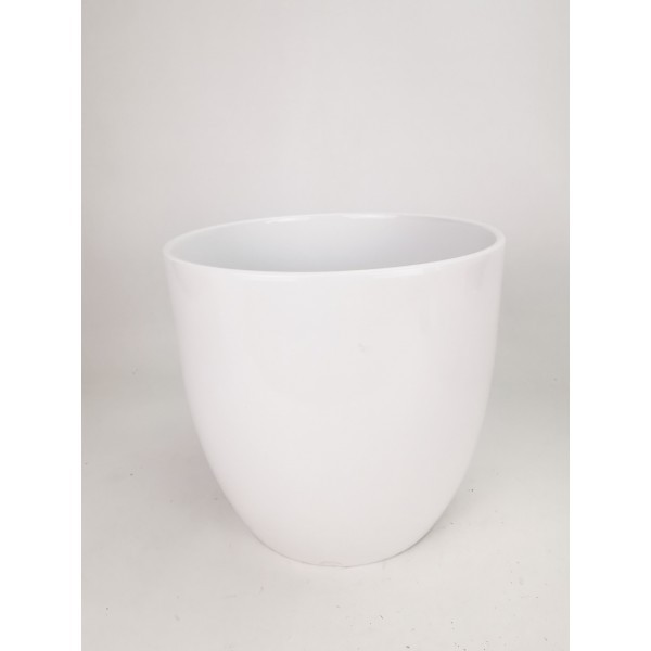 Keramický květináč Basel lesklý 24 cm bílý II. jakost - větší obrázek Keramický květináč Basel lesklý 24 cm bílý II. jakost