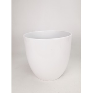 Keramický květináč Basel lesklý 24 cm bílý II. jakost