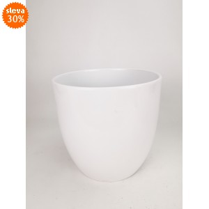 Keramický květináč Basel lesklý 24 cm bílý II. jakost