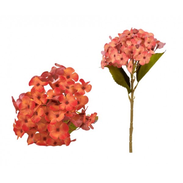Umělá hortenzie oranžová 45 cm