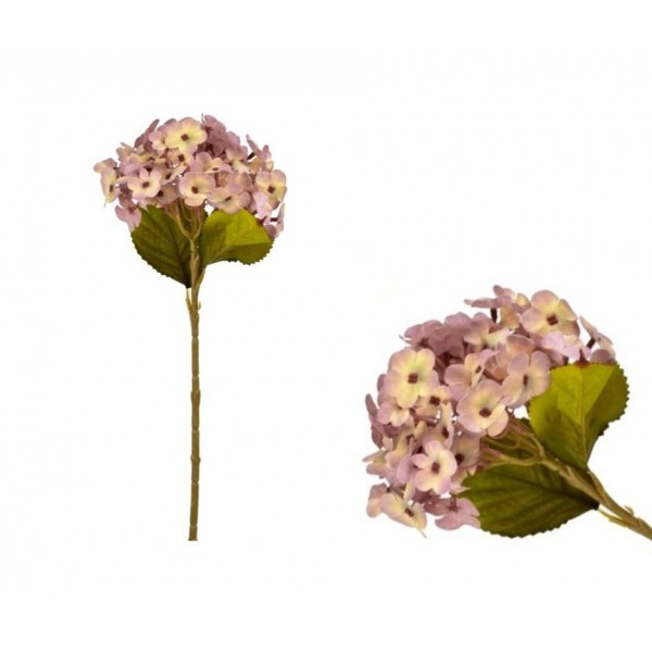 Umělá hortenzie růžovo-žlutá 45 cm