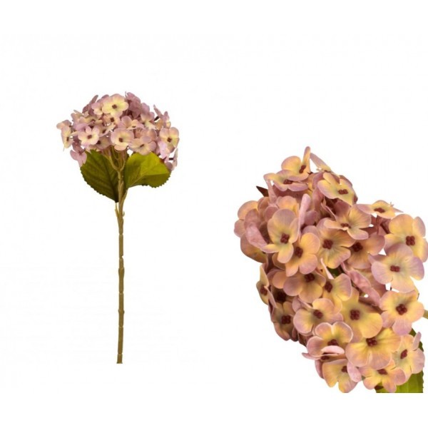 Umělá hortenzie růžovo-modrá 45 cm