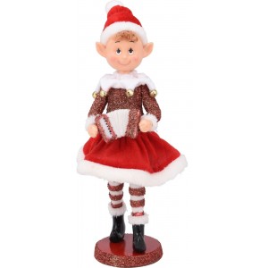 Stojící elf holka 30 cm červená