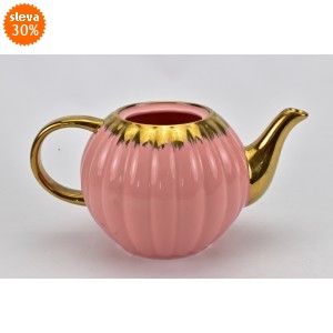Konvice na čaj Charlotte růžová/zlatá II. jakost