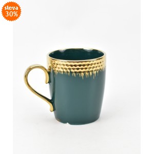 Hrnek Charlotte zelený/zlatý II. jakost