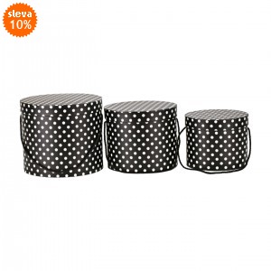 Flower box černo-bílý, sada 3 ks