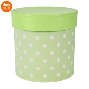 Flower box Puntík bílo-zelený 12x11,5 cm