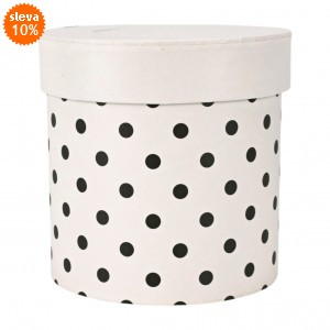 Flower box Puntík bílo-černý 12x11,5 cm