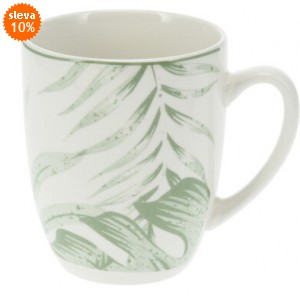 Porcelánový hrnek Leaf 350 ml zelený