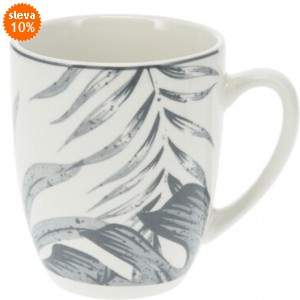 Porcelánový hrnek Leaf 350 ml šedý