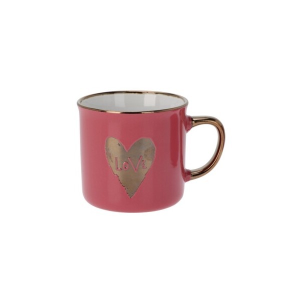 Kameninový hrnek Heart 300 ml červený F