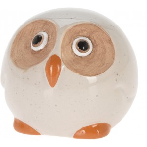 Porcelánová sova 9 cm bílá