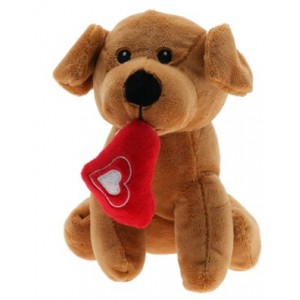 Plyšový pes Oříšek C 18 cm hnědý