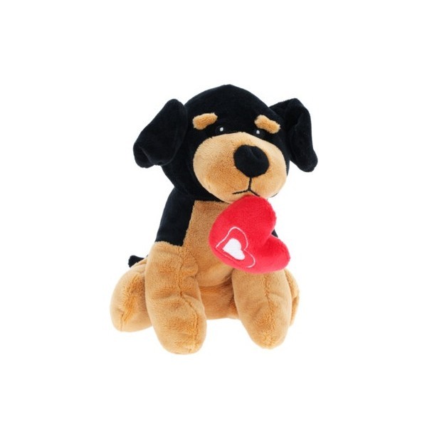 Plyšový pes Rotvajler D 18 cm černý