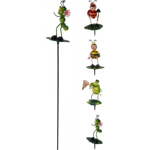 Kovový zápich zvíře mix druhů, 4 ks