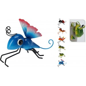 Kovová ozdoba na květináč zvířátka mix, 6 ks