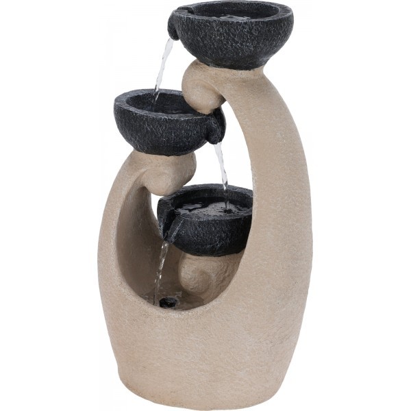 LED fontánka Cups 47 cm hnědá