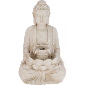 LED fontánka Buddha 47,5 cm béžová