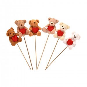 Plyšový medvídek zápich mix druhů, balení 12 ks