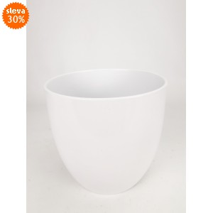 Keramický květináč Basel lesklý 16 cm bílý 2. jakost