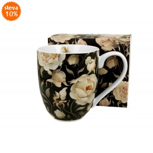 Porcelánový hrnek XXL English Roses Black 1000 ml v krabičce