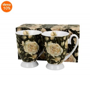 Porcelánový hrnek English Roses Black 340 ml, 2 ks v krabičce