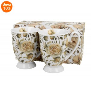 Porcelánový hrnek English Roses WHITE 340 ml, 2 ks v krabičce