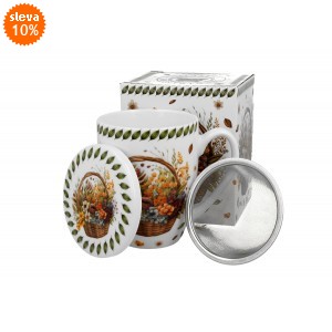 Porcelánový hrnek byliňák Koš květin 360 ml v dárkové krabičce