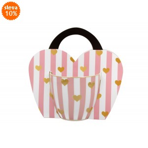 Porcelánový hrnek Heart 460 ml v dárkové taštičce