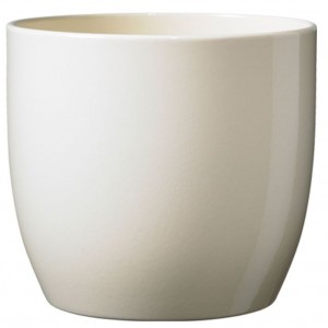 Keramický květináč Basel lesklý 19 cm vanilka