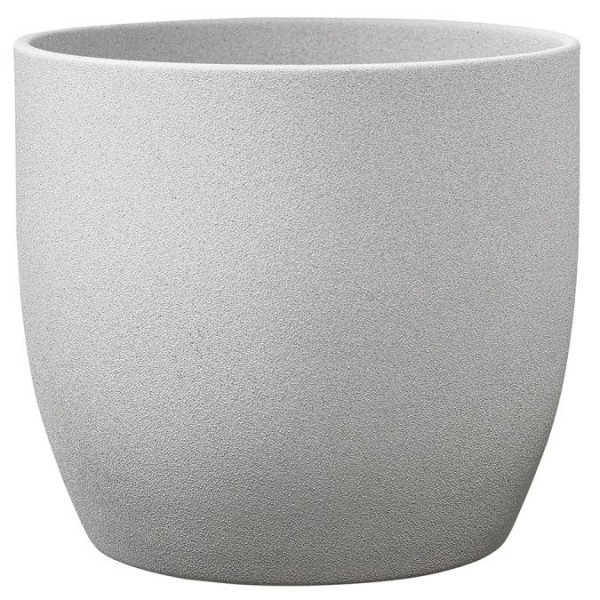 Keramický květináč Basel matný 24 cm světle šedý efekt kámen