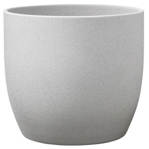 Keramický květináč Basel matný 24 cm světle šedý efekt kámen