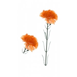 Umělý karafiát 50 cm oranžový, sada 6 ks