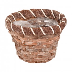 proutěný koš hnědý 12,5x9 cm