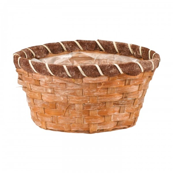 proutěný koš hnědý 21x10 cm