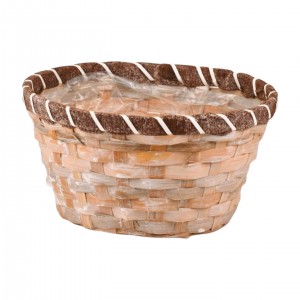 proutěný koš krémový - výška 10 cm