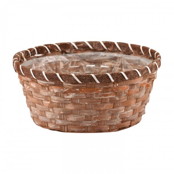 proutěný koš hnědý oválný 24x10 cm