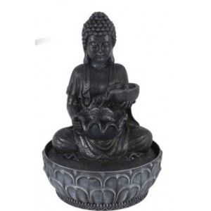 LED fontánka Buddha 29 cm černá
