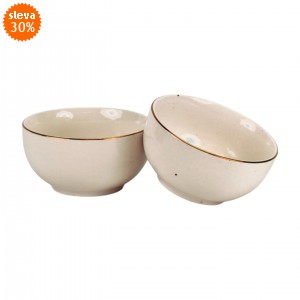 Porcelánová miska Sisa 480 ml bílo-zlatá, sada 2ks, 2. jakost