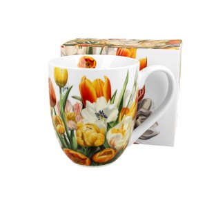 Porcelánový hrnek XXL - tulipány, 1000 ml