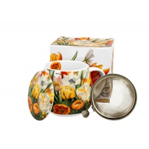 Porcelánový hrnek byliňák - tulipány, 430 ml