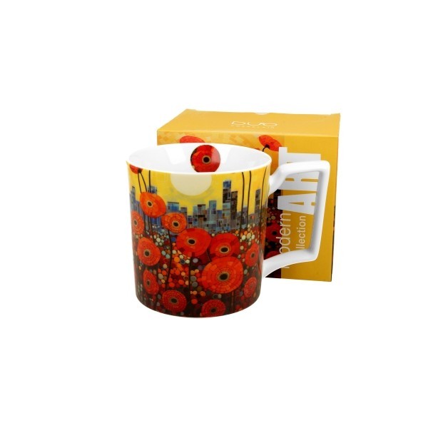 Porcelánový hrnek - máky, 750 ml