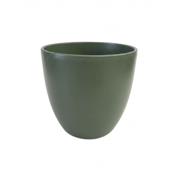Keramický květináč Basel matný 19 cm mechově zelený, 2. jakost