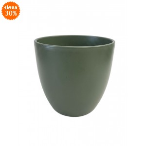 Keramický květináč Basel matný 19 cm mechově zelený, 2. jakost