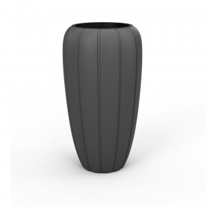 Plastový květináč GAJA vysoký, průměr 400 mm - antracit