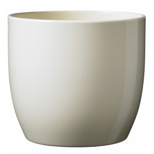 Keramický květináč Basel lesklý 16 cm vanilka, 2. jakost