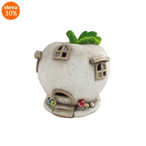 Dekorativní domeček LED se zelenou střechou, 25 x 26 cm